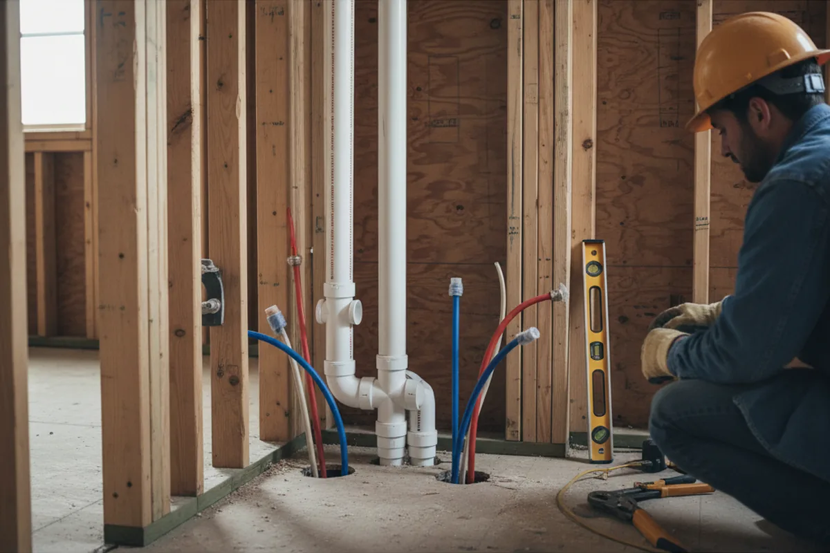 Drain and supply rough-in during Garbage Disposal Repair in Little Falls
